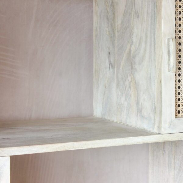 Esben large shelving unit with rattan doors - image 5