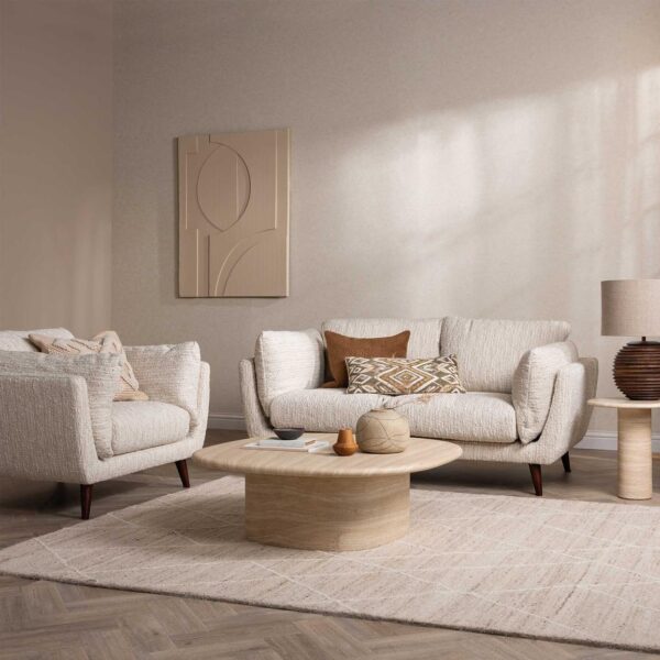 Alternative view of Malmo  Cream Textured Fabric 2 Seater Sofa