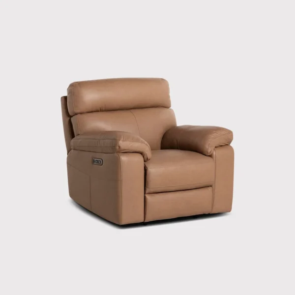 Clark  brown leather reclining armchair