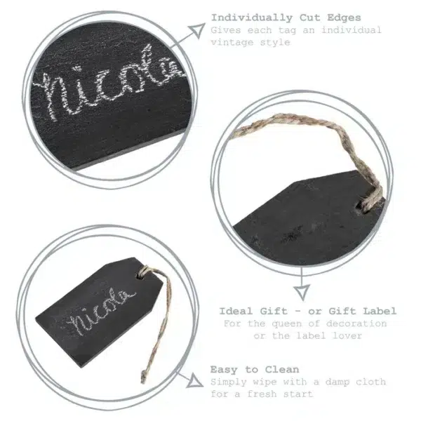 Slate hanging tags - pack of six - by nicola spring - image 3