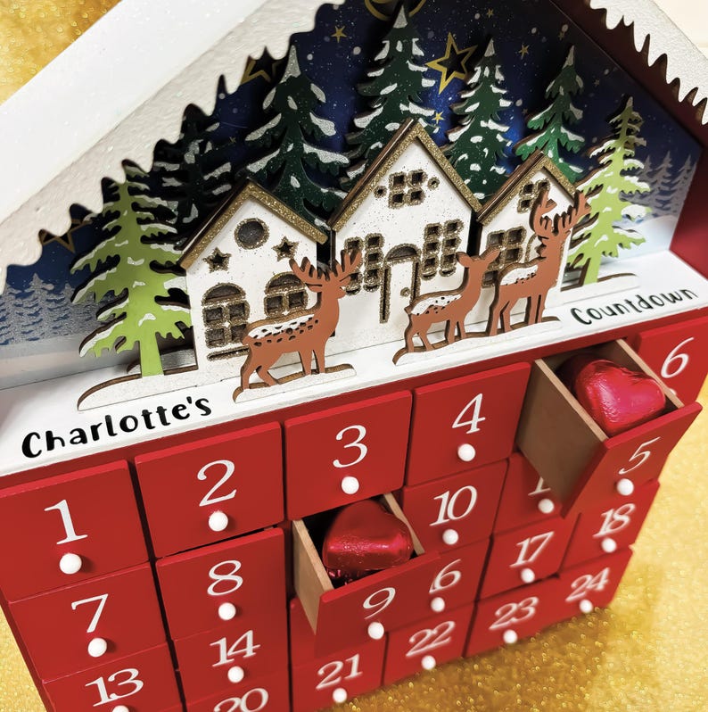 Personalised wooden light up advent calendar Personalised wooden light up advent calendar - image 3