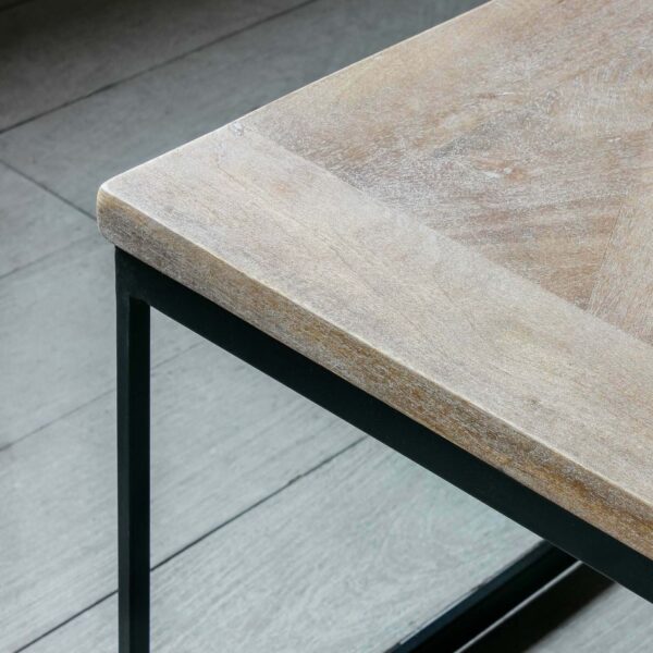 Albie iron and wood coffee table - image 3