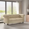 Large 2 seater Chesterfield Style Button Sofa - Beige