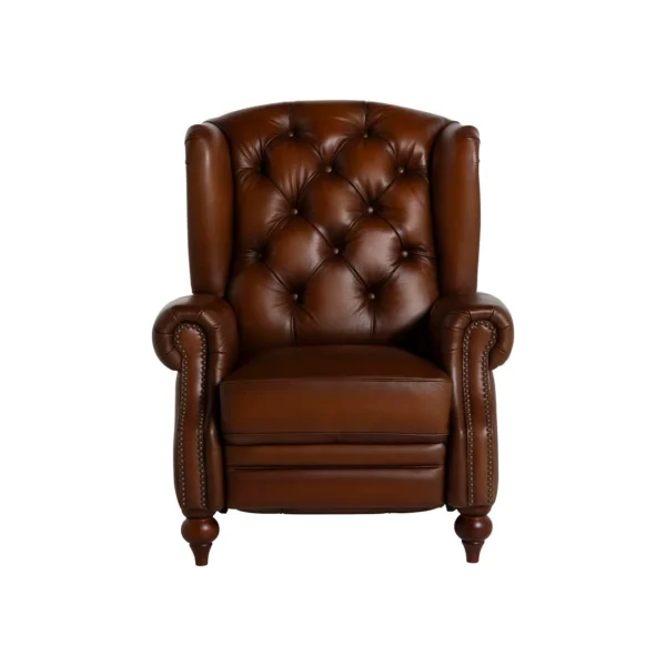 Alternative view of ullswater  brown leather buttoned armchair with power-reclining