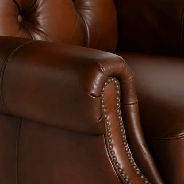 Ullswater  brown leather buttoned armchair with power-reclining - image 3