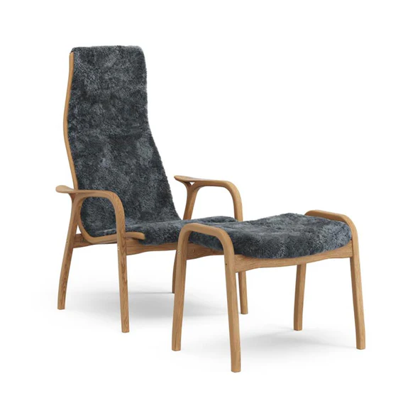 SWEDESE Lamino Easy Chair & Footstool - Charcoal