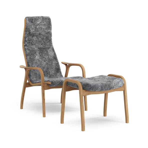 SWEDESE Lamino Easy Chair & Footstool - Grey