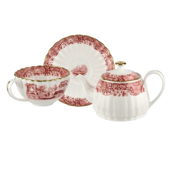 Spode 1770 italian tea for one, cranberry - image 2