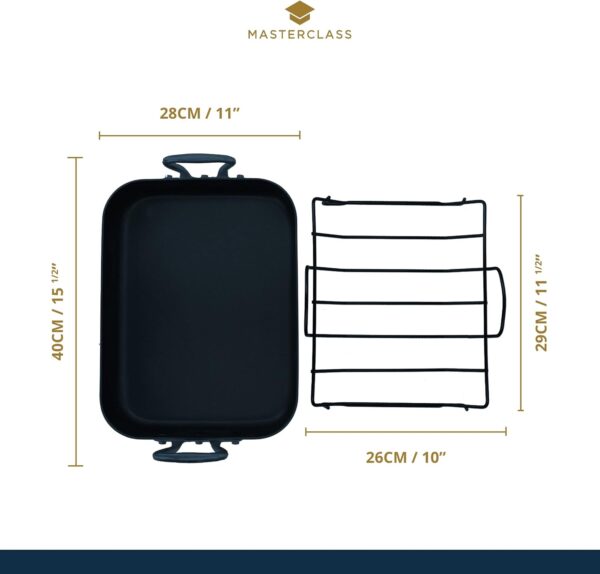 Non stick masterclass deep roasting tray with rack - image 3