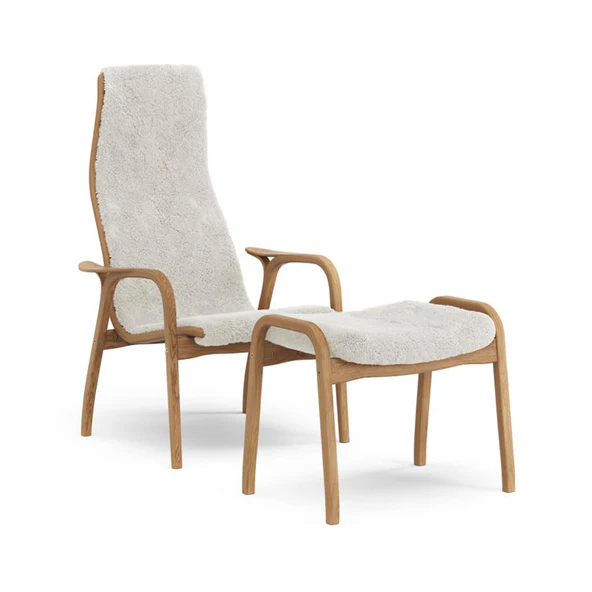SWEDESE Lamino Easy Chair & Footstool - Off White