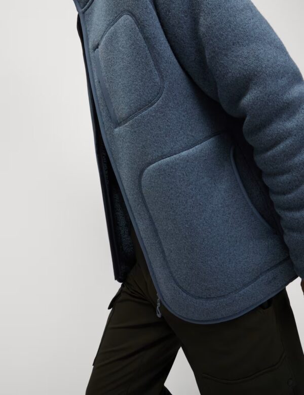 Recycled fleece lined knitted zip up jacket by marks & spencer - air force blue - image 3