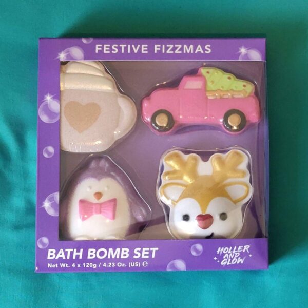 Holler & Glow Festive Fizzmas Bath Bombs 4pcs