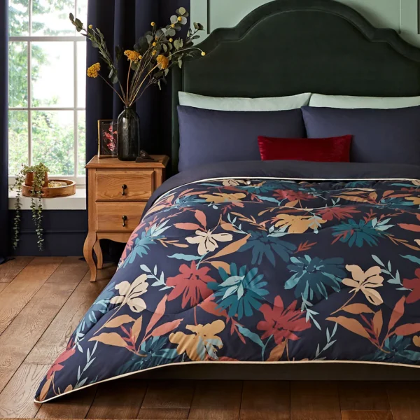 Night Lark Autumn Floral Coverless Duvet Set