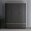 Bradwell Oak and Charcoal Grey Painted Triple Wardrobe, 150cm