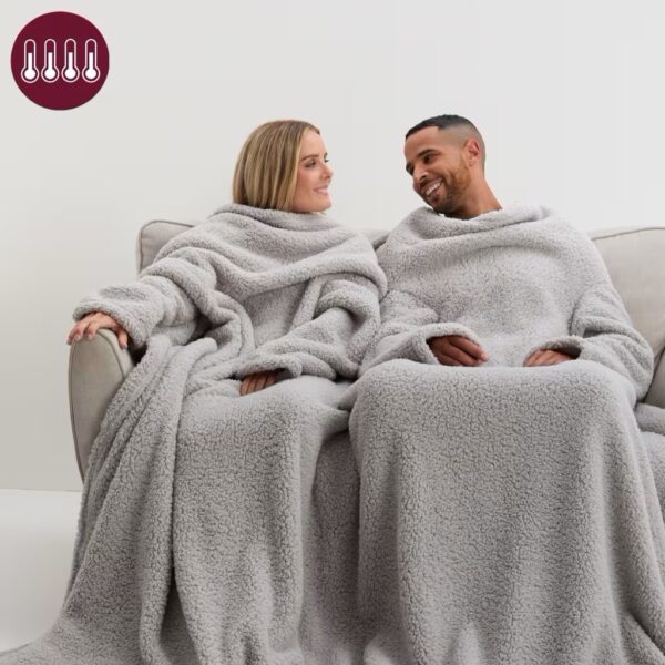 Teddy Fleece Sleeved Blanket for Two