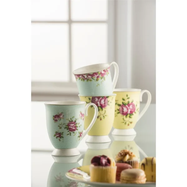 Alternative view of Aynsley Archive Rose Footed Mug Set