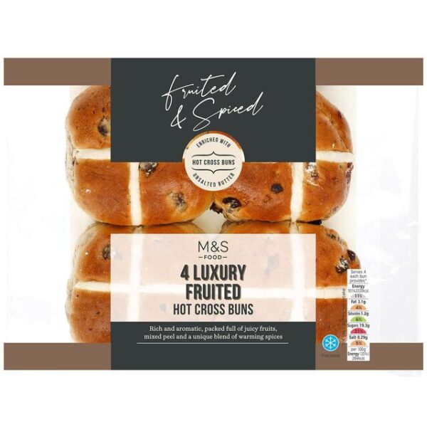 M&S Luxury Hot Cross Buns, 4 Pack