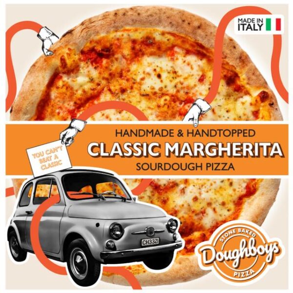 Doughboys classic margherita pizza