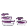 Lock & Lock 5 Piece Glassware Stackable Food Storage Set