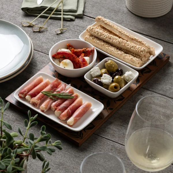 Belleek living graze acacia & porcelain tapas set - image 4