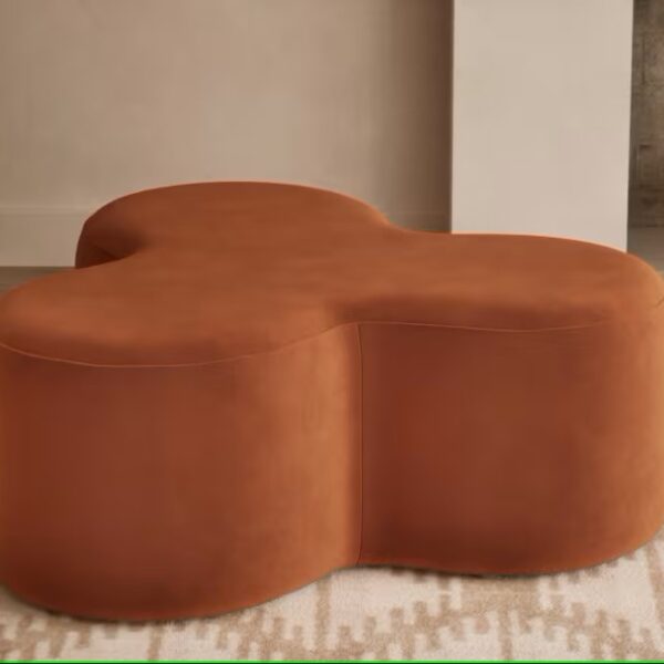 Rounded footstool - orange