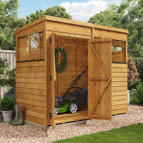 BillyOh Switch Overlap Pent Wooden Shed - 8x4 Windowed