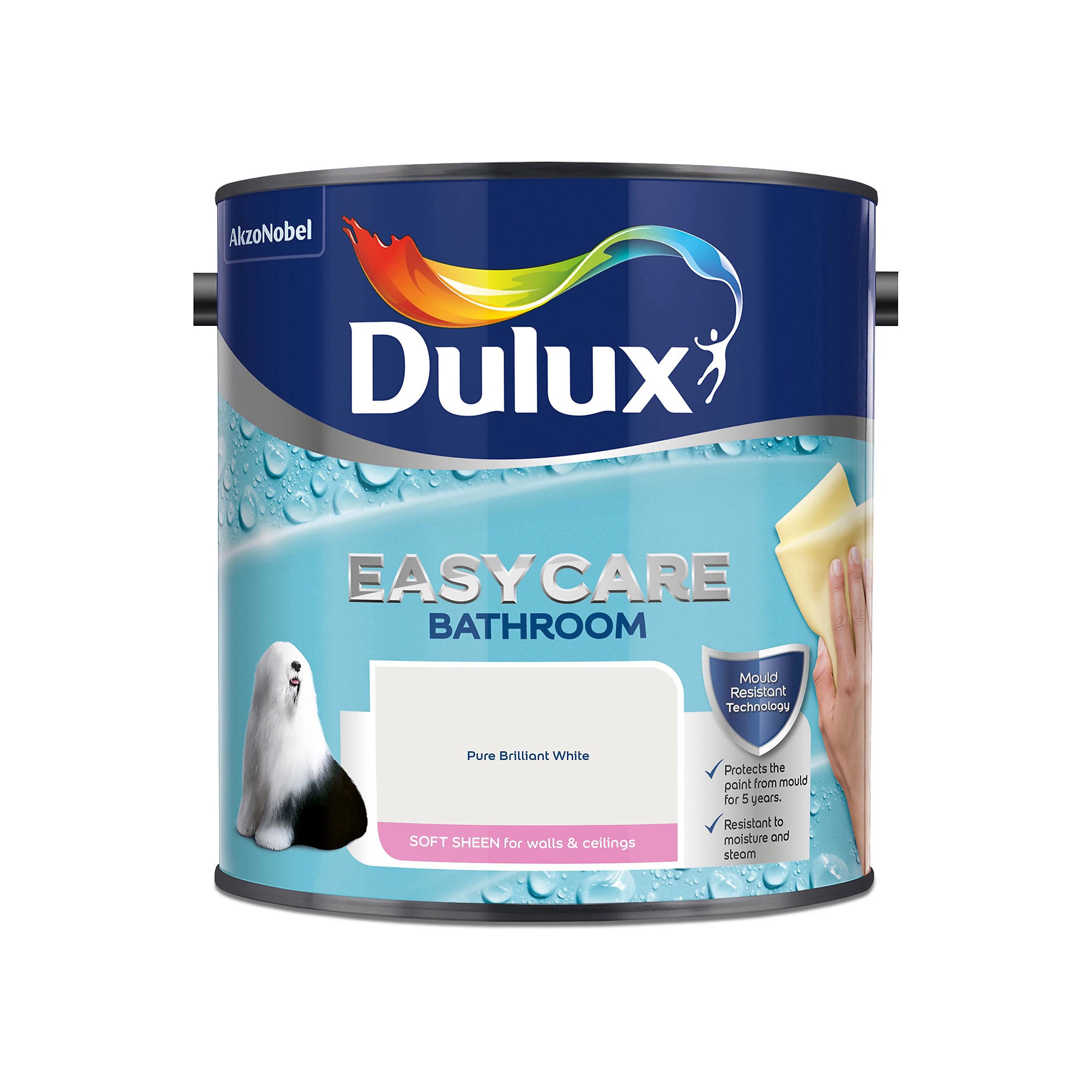 Dulux easycare pure brilliant white soft sheen emulsion paint, 2. 5l Dulux easycare pure brilliant white soft sheen emulsion paint, 2. 5l - image 2