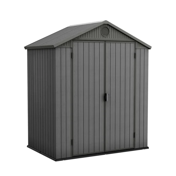 Keter Darwin 6x4 ft Grey Plastic 2 Door Shed with Floor