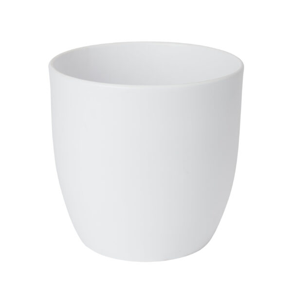 Verve White Ceramic Plant Pot (Dia) 27cm, (H)26cm, 11L