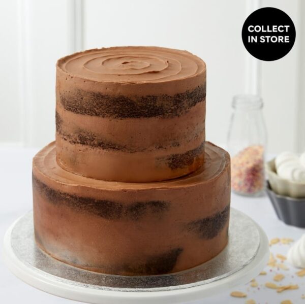 Chocolate two tier naked cake (serves 36)