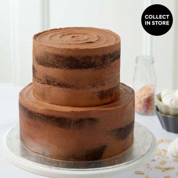 Chocolate Two Tier Naked Cake (Serves 36)