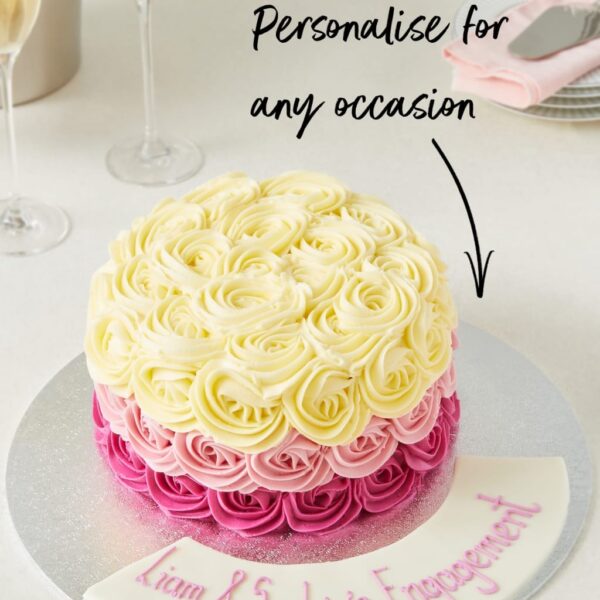 Personalised piped rose sponge cake (serves 24) | m&s