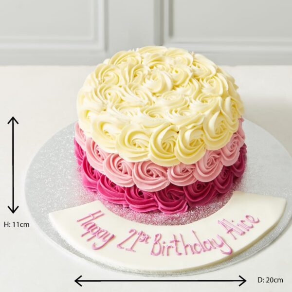 Personalised piped rose sponge cake (serves 24) | m&s