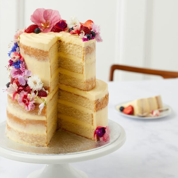 Vanilla Two Tier Naked Cake (Serves 36)