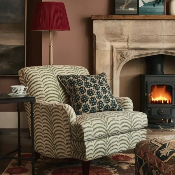 Coleridge linen armchair - areca putting green