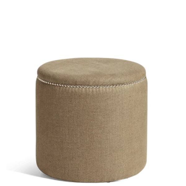 Costellini linen ottoman - wild oats wide herringbone