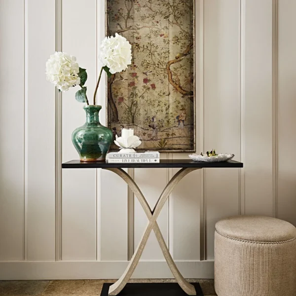 Alternative view of costellini linen ottoman - wild oats wide herringbone