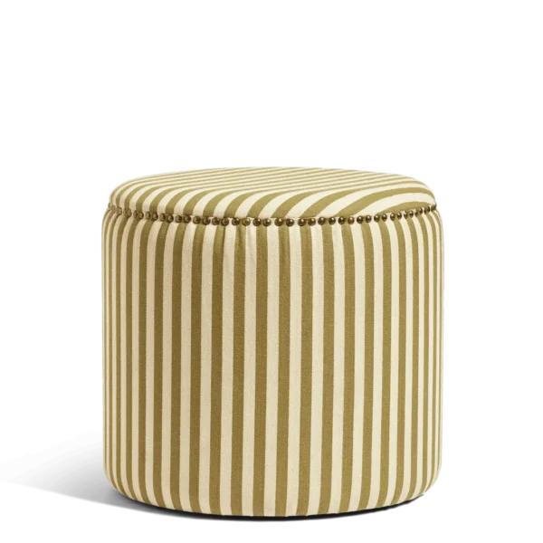 Costellini linen ottoman - olive stripe