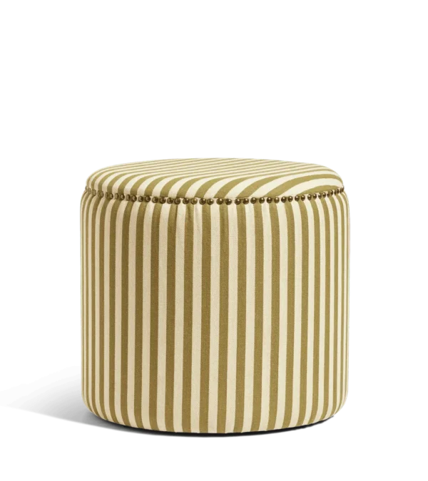 Costellini linen ottoman - olive stripe