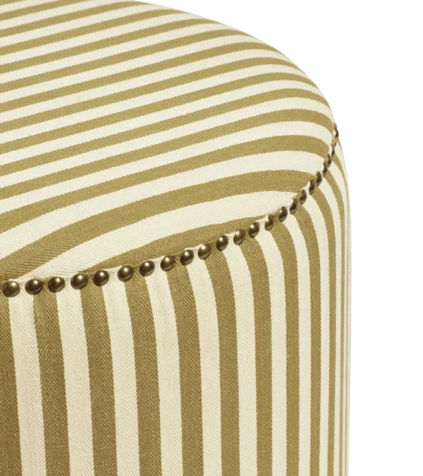Costellini linen ottoman - olive stripe