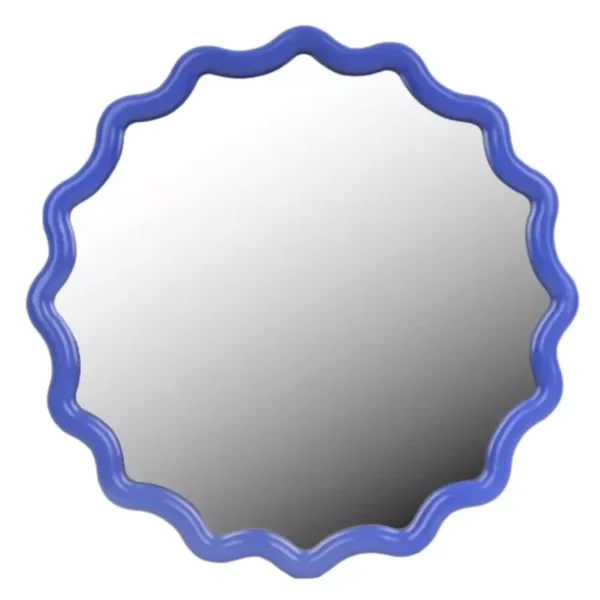 Royal Blue Wave Framed Wall Mirror