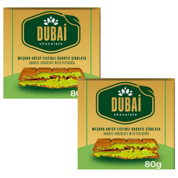 Dubai Chocolate Bar with Kadayif and Pistachio Cream 80g