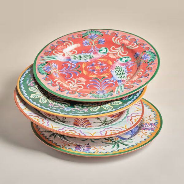 Set of 4 Boho Picnic Dinner Plates
