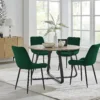 Venedocia Round Wood Effect Dining Table & 4 Luxury Velvet Dining Chairs