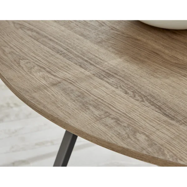 Venedocia round wood effect dining table & 4 luxury velvet dining chairs - image 3