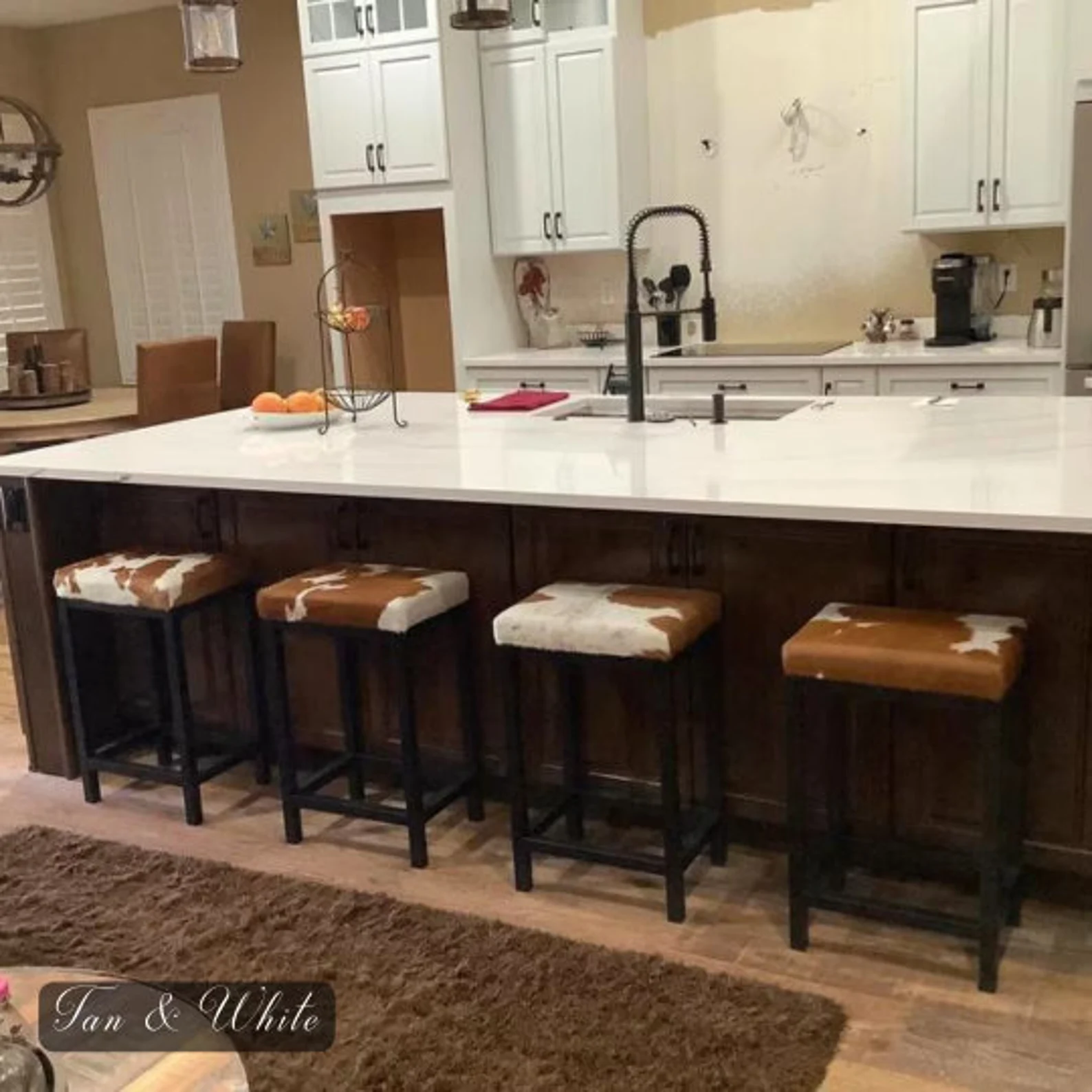 Genuine cowhide and steel custom made stool Genuine cowhide and steel custom made stool