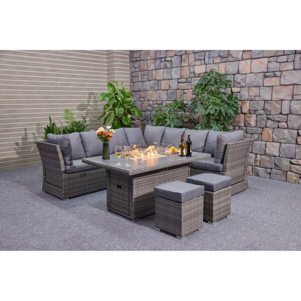 New hampshire 9 seater fire pit garden set – luxury outdoor comfort - image 3