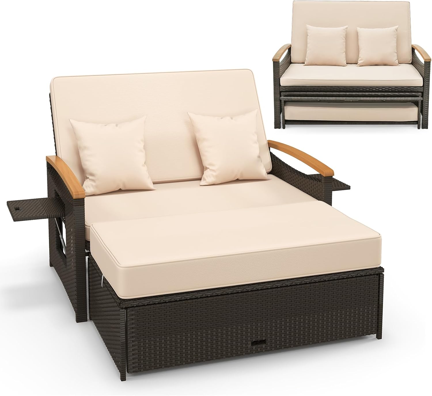 Costway large garden rattan sofa bed Costway large garden rattan sofa bed