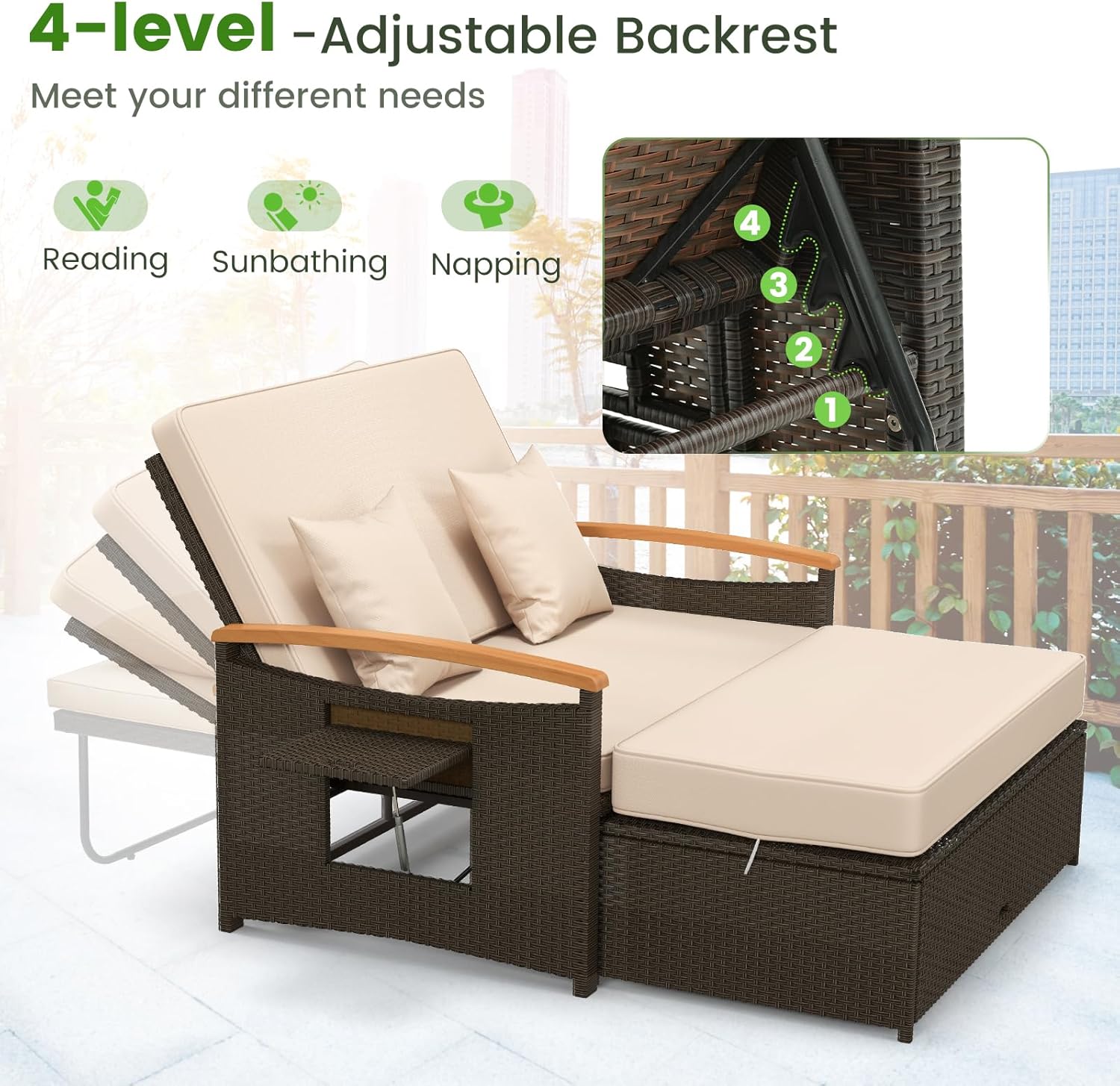 Costway large garden rattan sofa bed Costway large garden rattan sofa bed