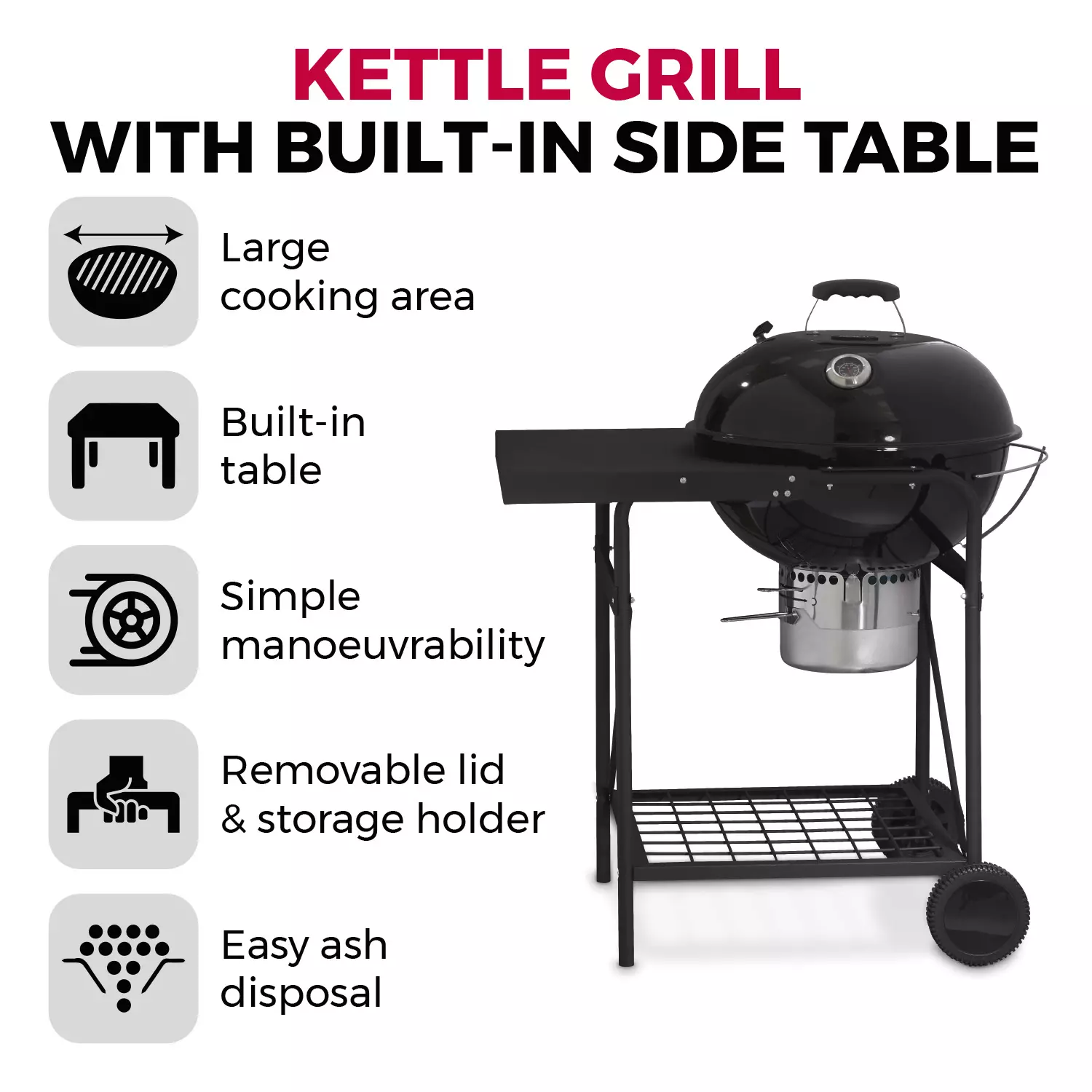 Kettle bbq grill with side table Kettle bbq grill with side table - image 2